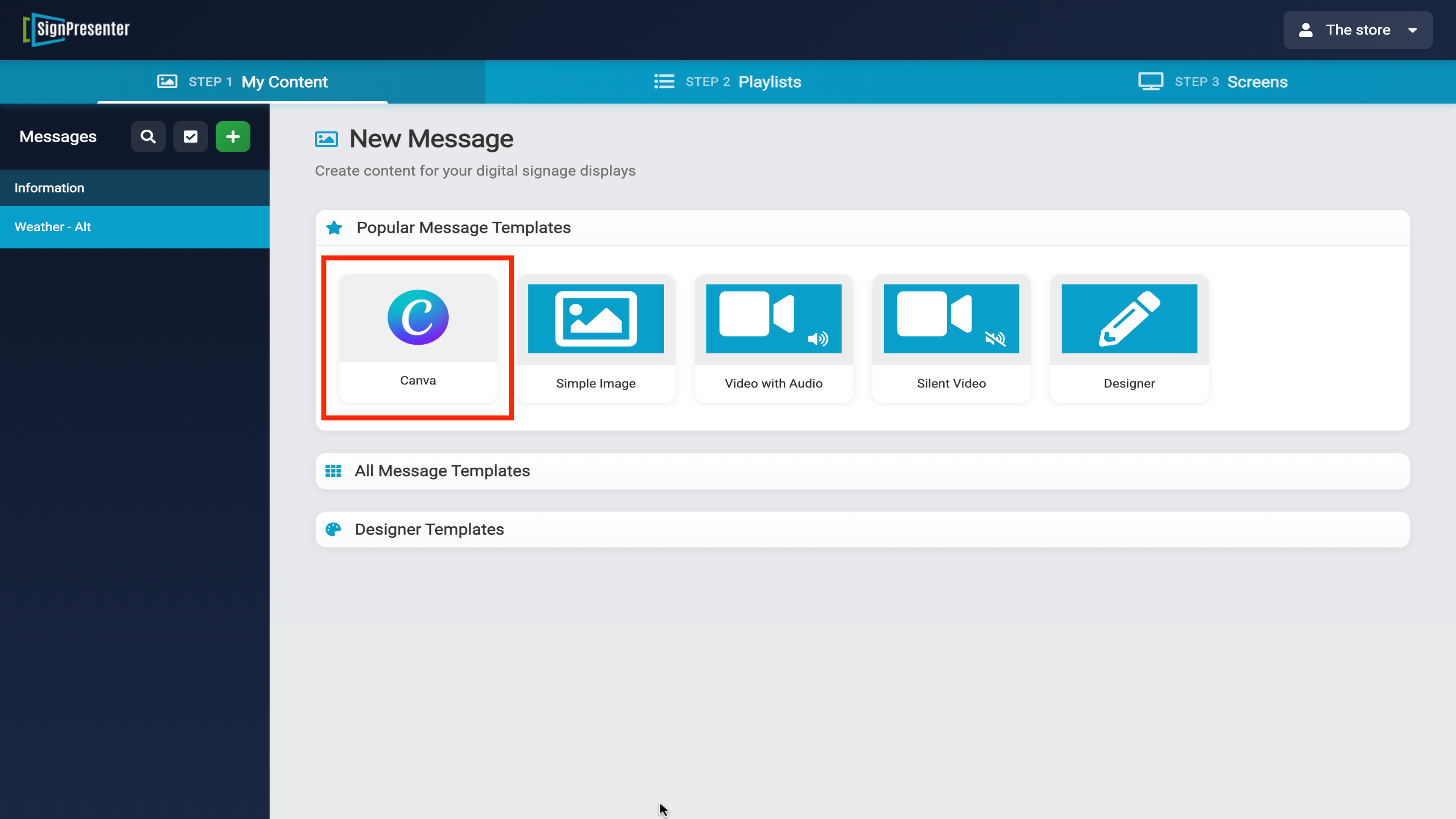 Select Canva Template